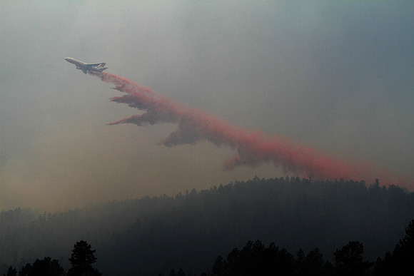 Tanker 911 finishes his drop above Greer