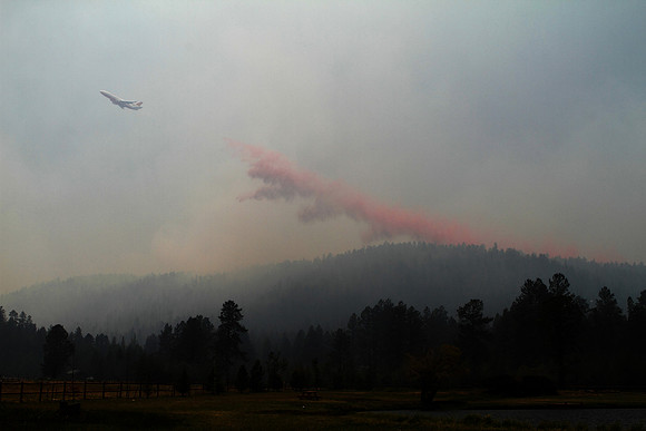 Tanker 911 dropping above Greer